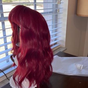 Wine Red Wig (Short with Bangs)
